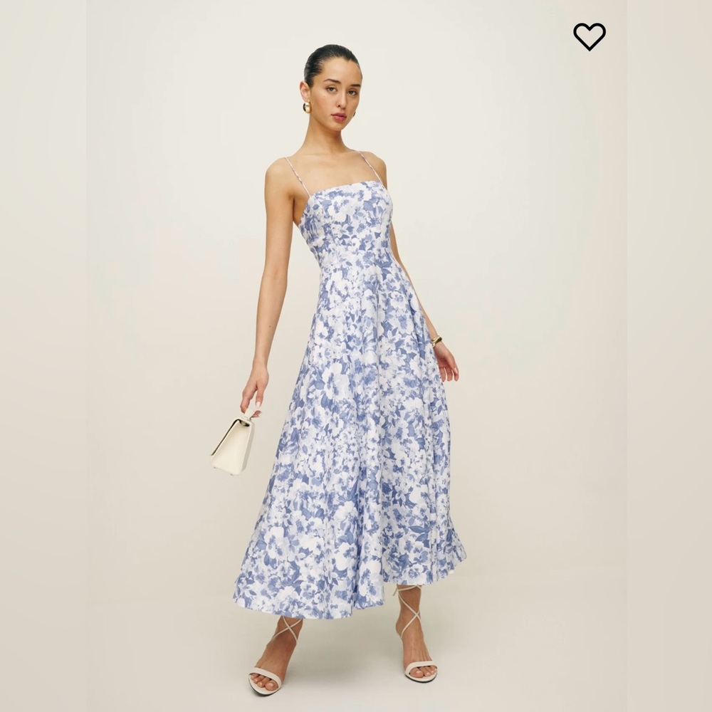 NWT Reformation Monette Linen Dress in Larkspur Size 0